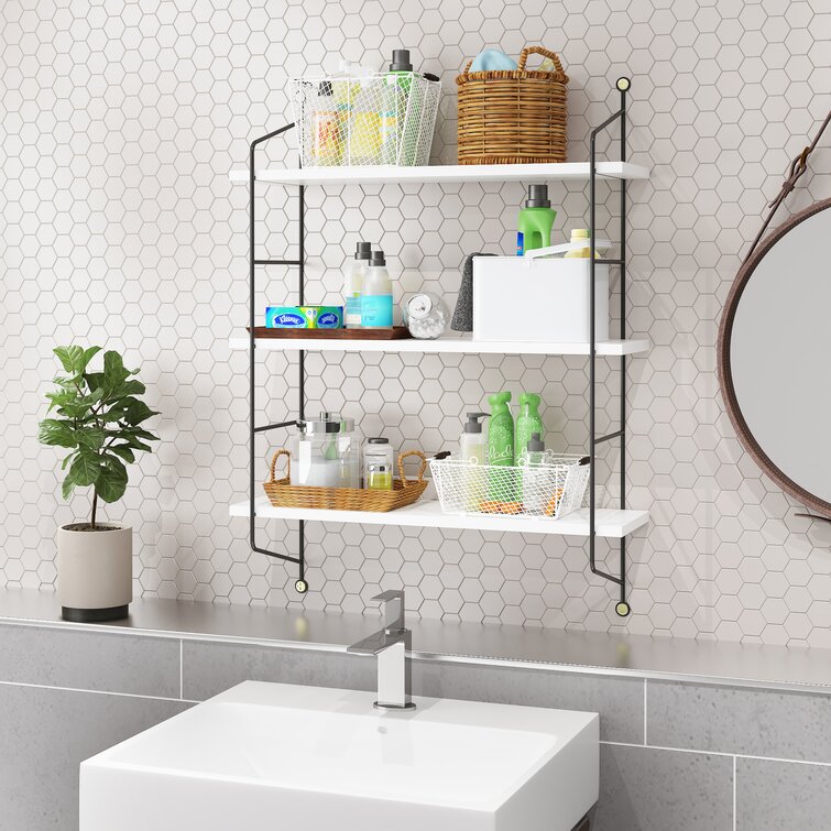 White industrial online pipe shelves